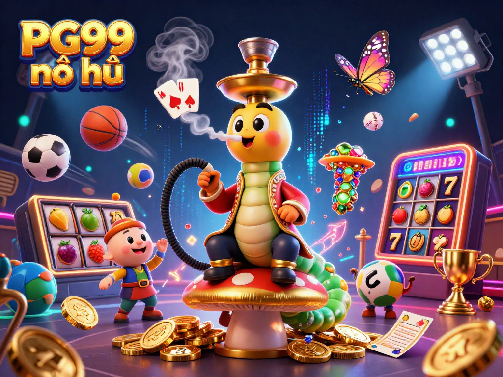 Engage with PG99 nổ hũ through an enchanting illustration combining elements of slots and sports betting.