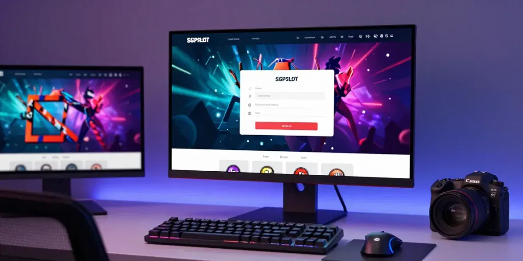 SGPSLOT link login interface displayed on a modern desktop setup for online togel gaming.