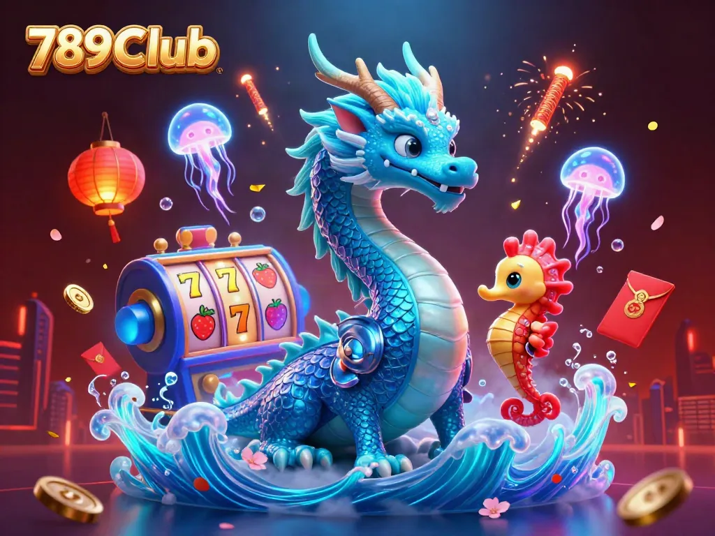 Win big with exciting gaming action at 789Club featuring vibrant slot machines and animated underwater creatures.