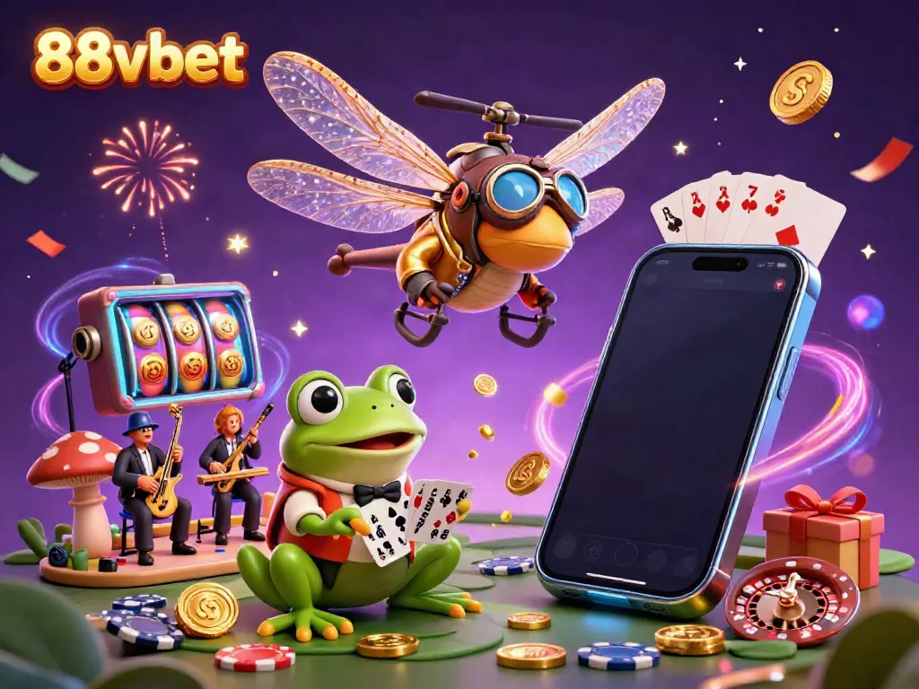Experience exhilarating gambling fun with 88vbet, featuring vibrant casino themes and dynamic characters.