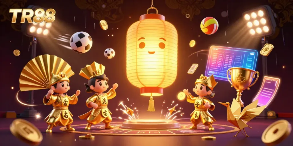 Engage with TR88's thrilling gaming experience featuring lantern spirits and dynamic sports elements.