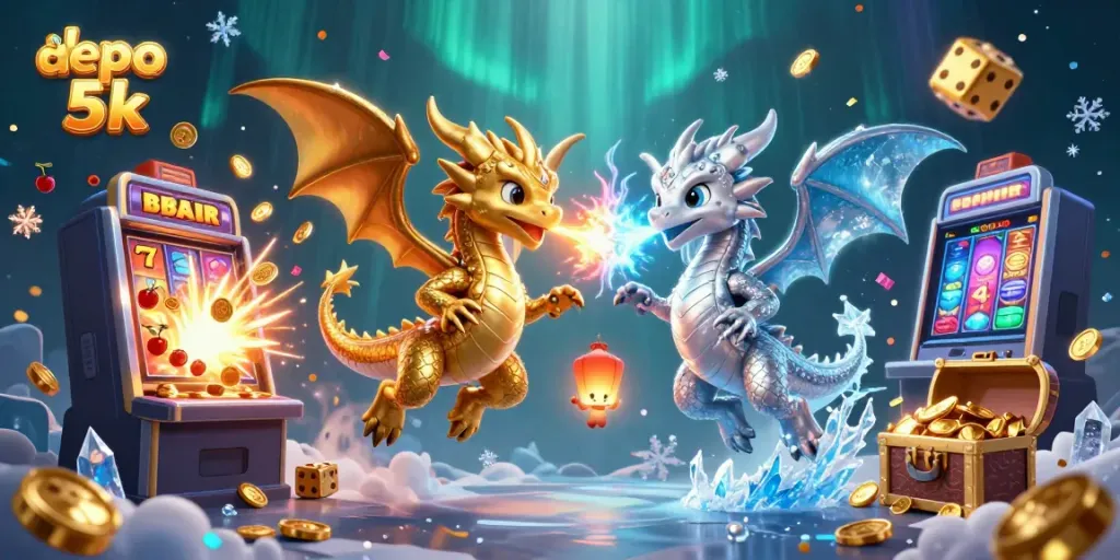 Experience the excitement with slot depo 5k featuring vibrant dragons and dynamic jackpot symbols.