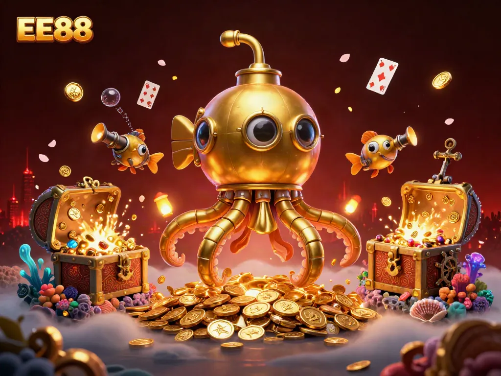 Experience thrilling wins with EE88, showcasing an epic underwater casino adventure.