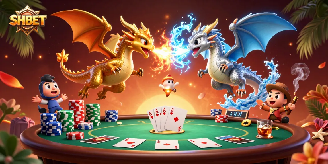 Engage with SHBET's thrilling atmosphere featuring dragons and poker elements for an immersive gaming experience.