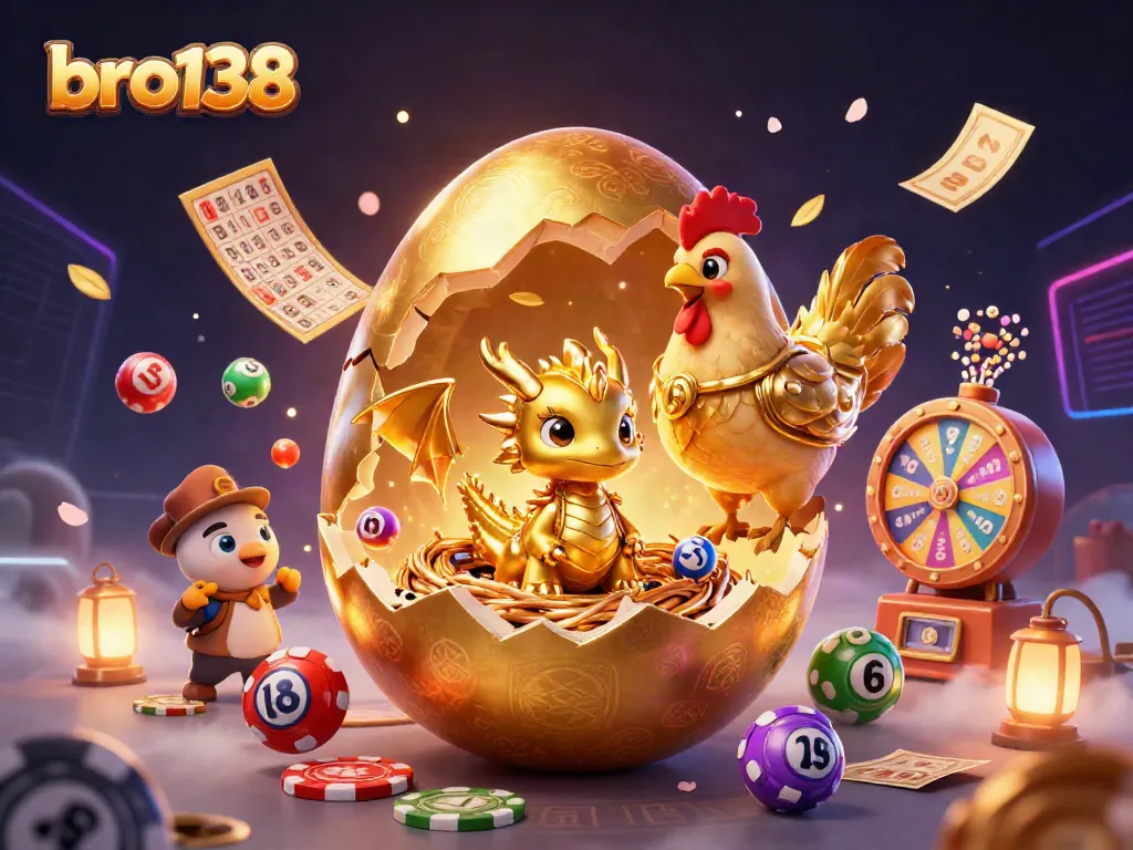 Experience the excitement of bro138 with a golden dragon and dynamic casino elements.