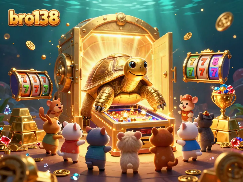 Experience the thrill of bro138's online slots with this vibrant casino-themed illustration.