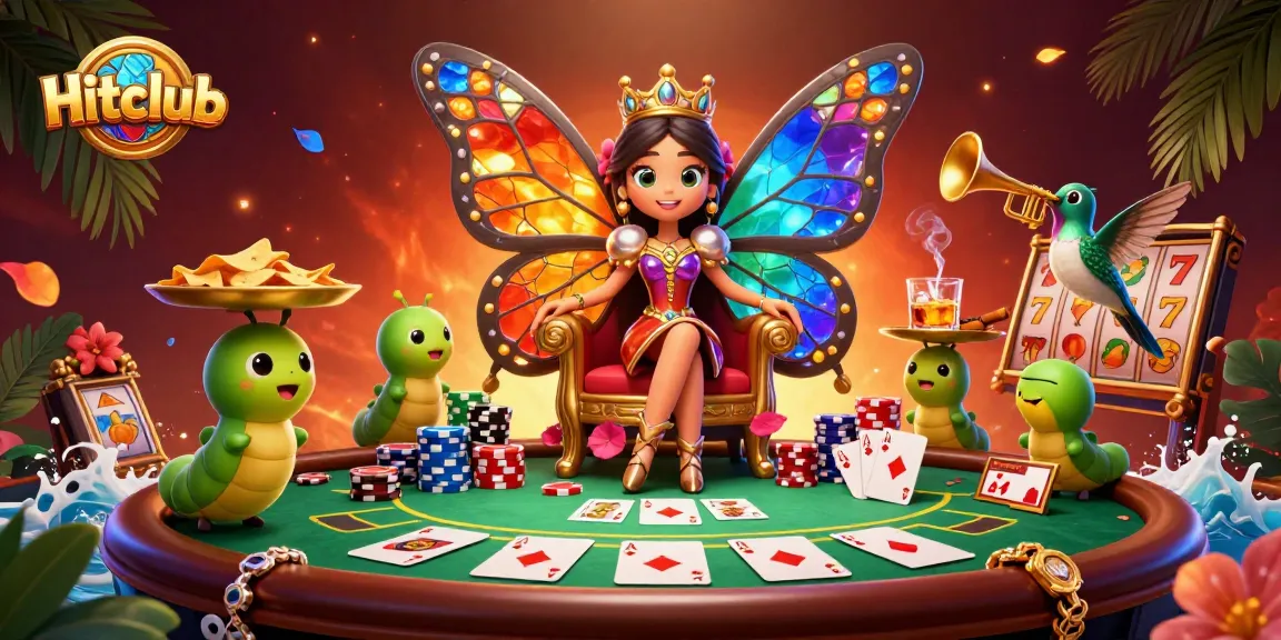 Experience thrilling gameplay and vibrant casino elements in the Hitclub digital illustration.