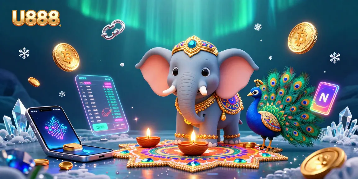 Experience U888's vibrant online casino atmosphere with colorful characters and digital coins.