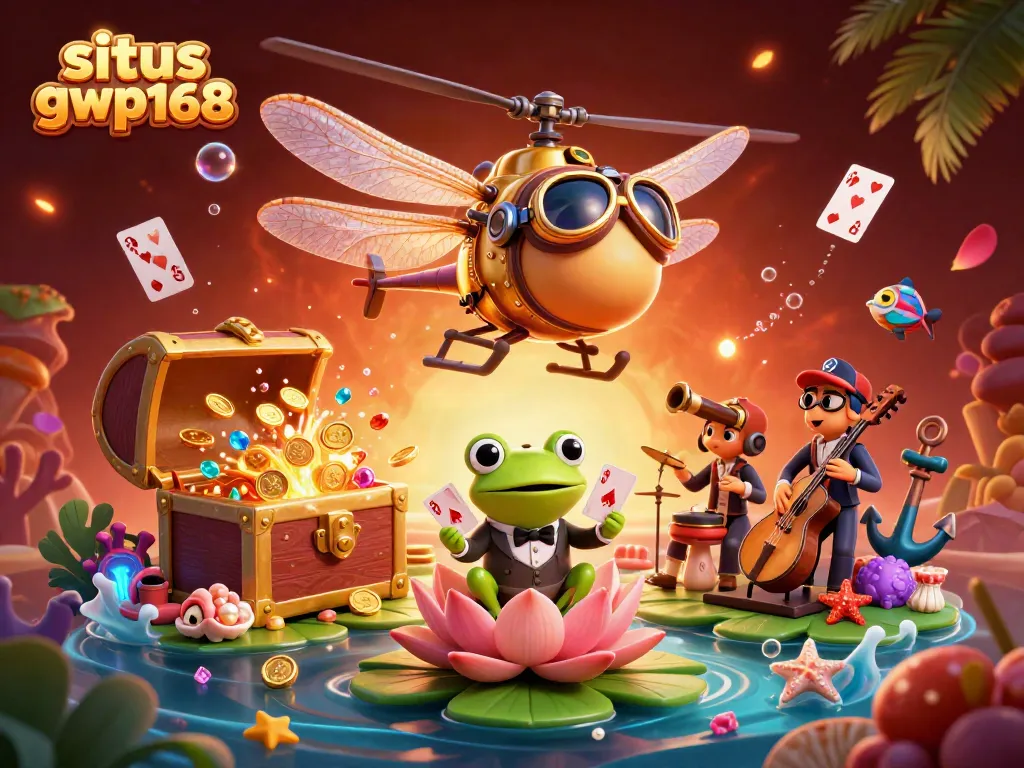 Menggali kemenangan di situs gwp168 dengan ilustrasi kasino 3D yang memukau dan karakter unik.