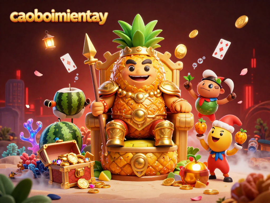 Experience exciting gameplay in caoboimientay with a vibrant beach casino scene featuring animated characters and treasures.
