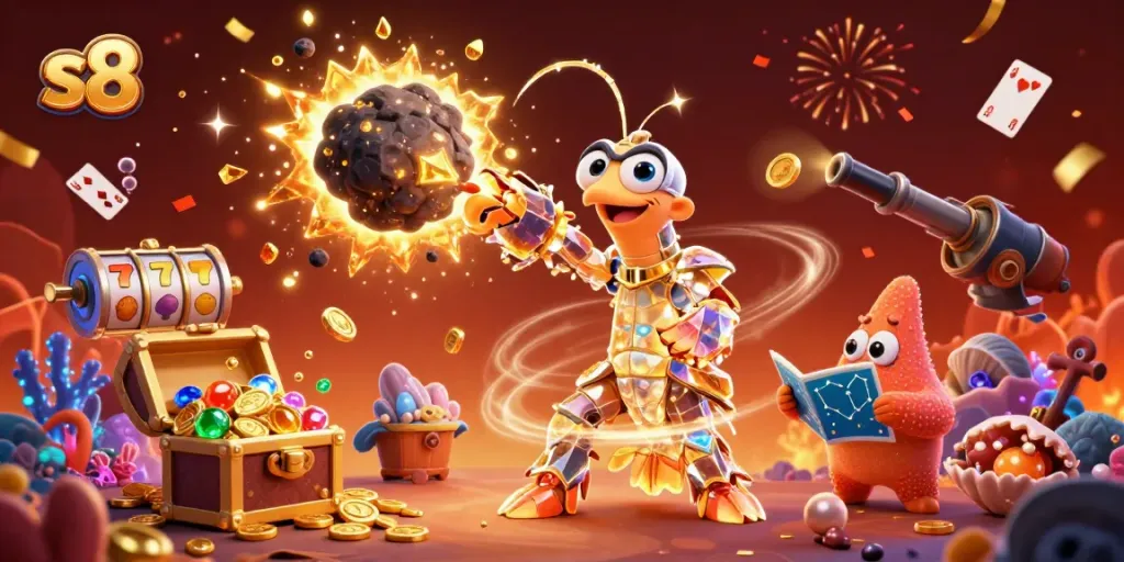 Play the exciting s8 casino slots with vibrant graphics and dynamic characters.