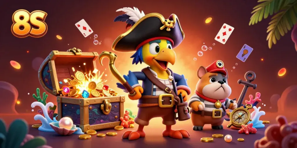 Bettors experience thrilling underwater treasure hunting in an 8S-themed casino adventure.