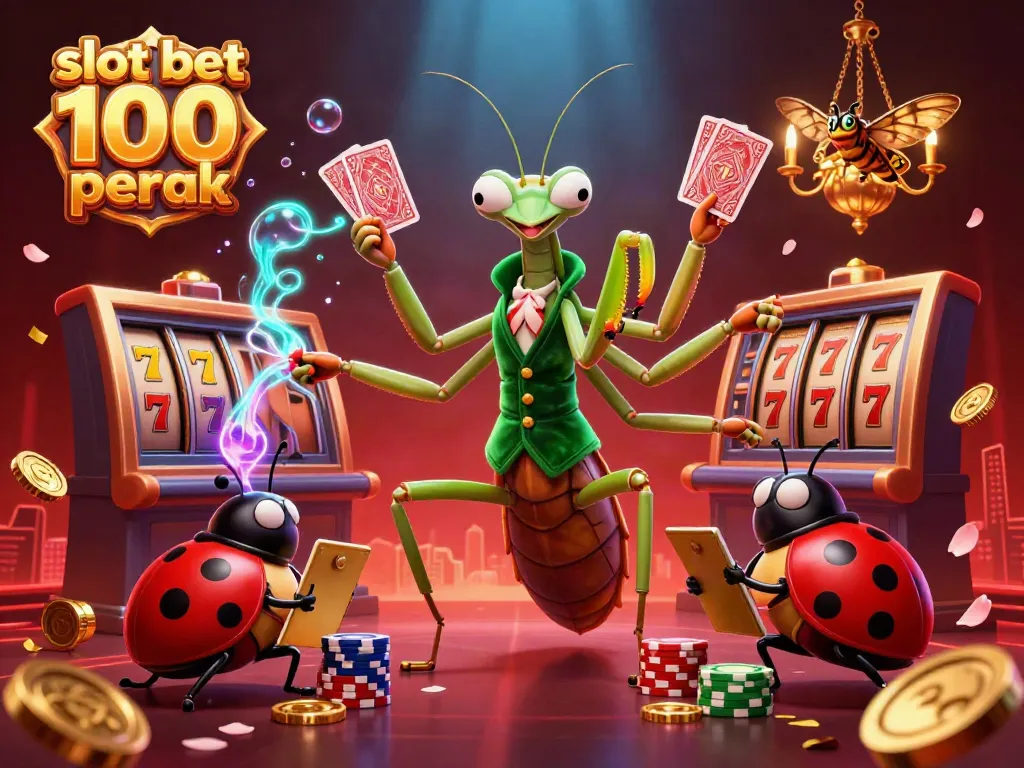 Experience big wins with slot bet 100 perak in a vibrant casino scene filled with engaging characters and elements.