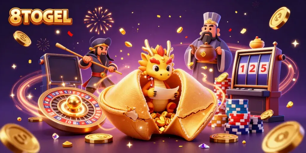 Sensasi bertaruh di 8TOGEL dengan rekaman ilustrasi kasino yang megah dan berwarna-warni