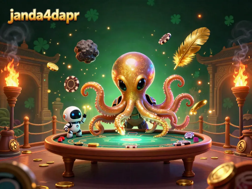 Mainkan game poker seru di janda4dapr dengan ilustrasi alien dan robot yang menarik.