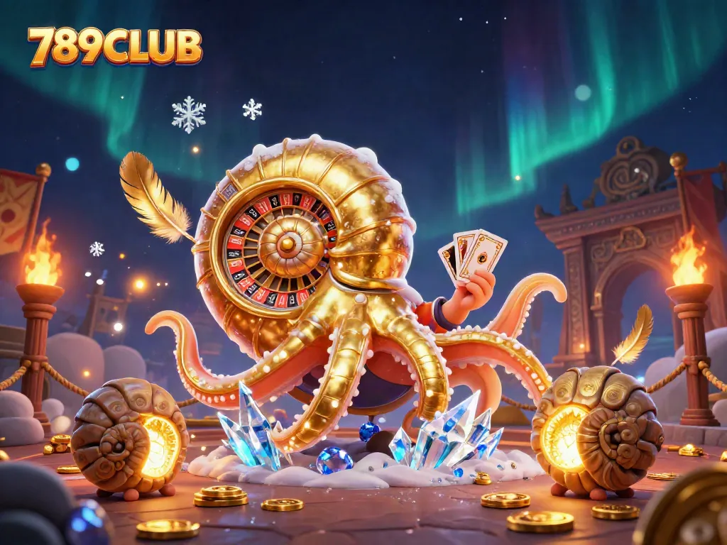 Experience the excitement of 789CLUB with a magical nautilus roulette wheel and glowing cards.