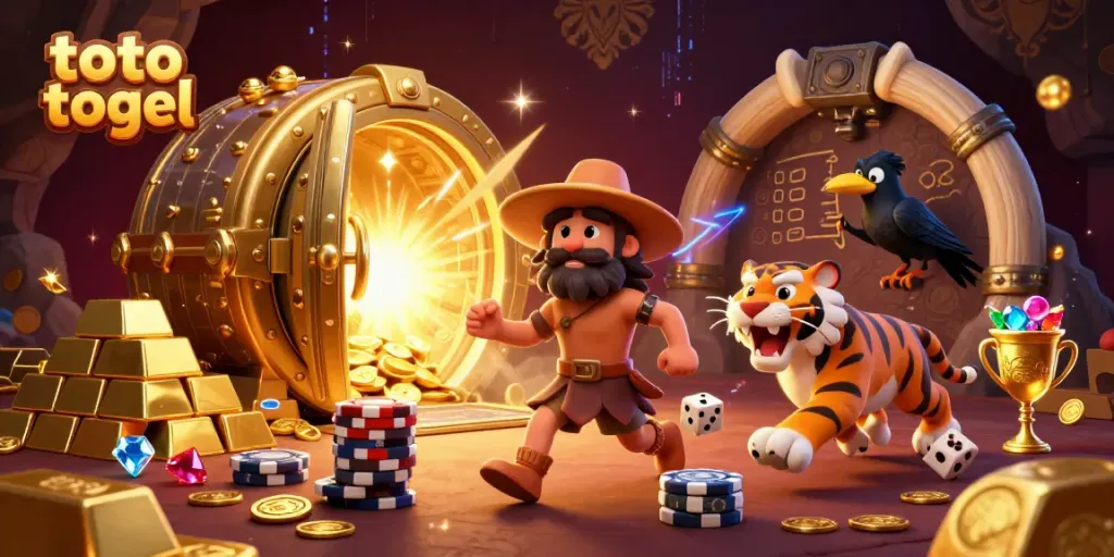 Experience the thrill of toto togel with colorful prehistoric casino elements.