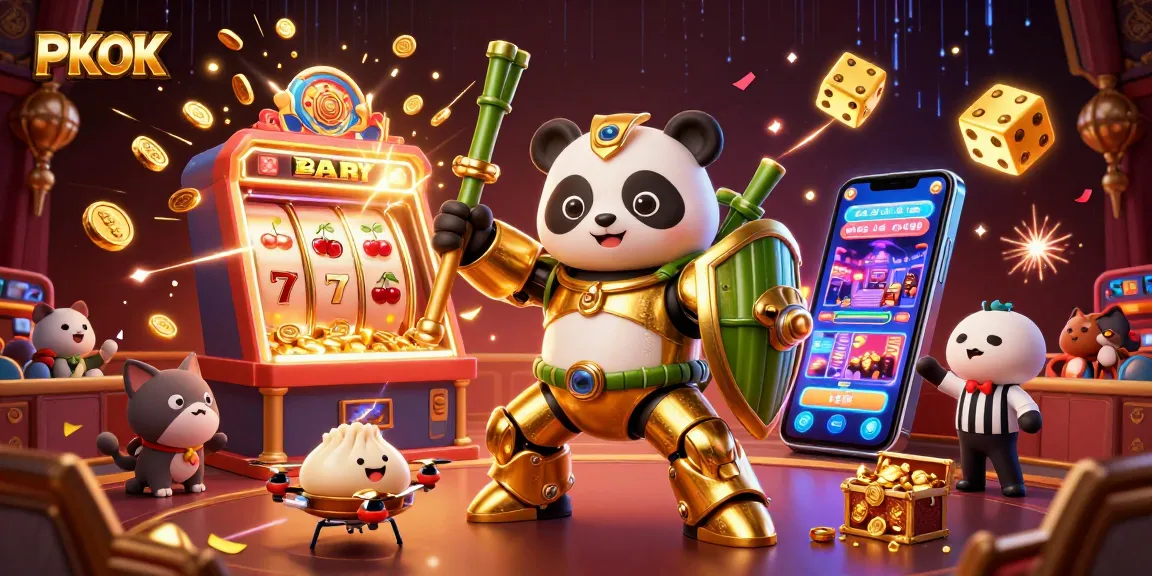 Experience exciting gameplay at PKOK with vibrant casino-themed 3D illustrations and dynamic action.