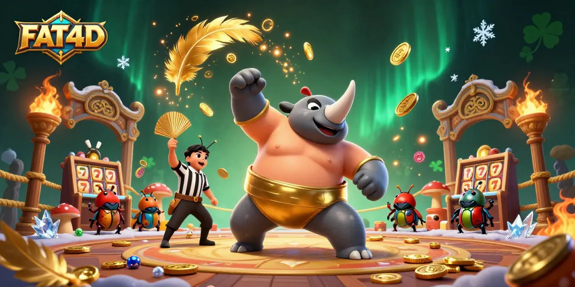Experience the thrill of Slot88 wins with FAT4D, featuring dynamic beetle champions in a vibrant gaming arena.