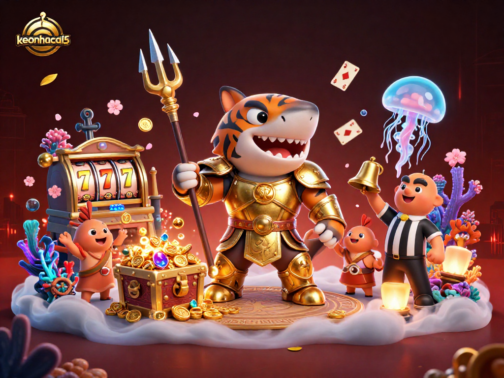 Engage with keonhacai5 while exploring a thrilling underwater casino game scene.