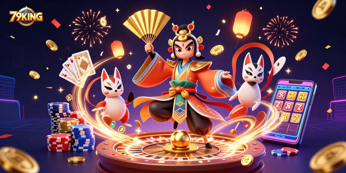 Experience the thrilling gameplay of 79KING with vibrant characters and dynamic casino elements.