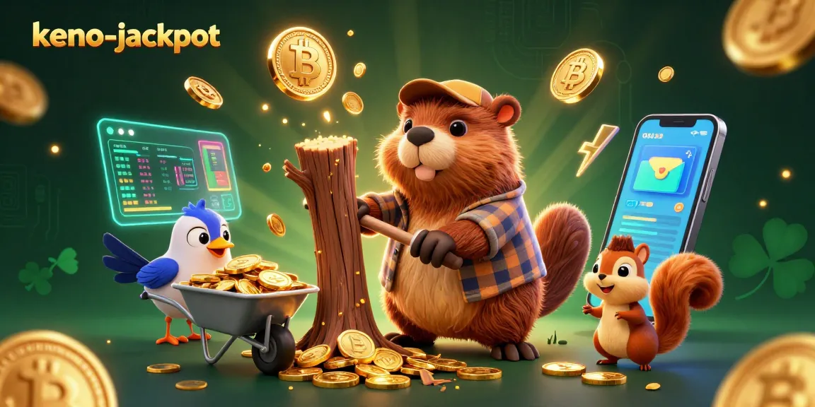 Experience the excitement of keno-jackpot with dynamic characters and vibrant casino elements.