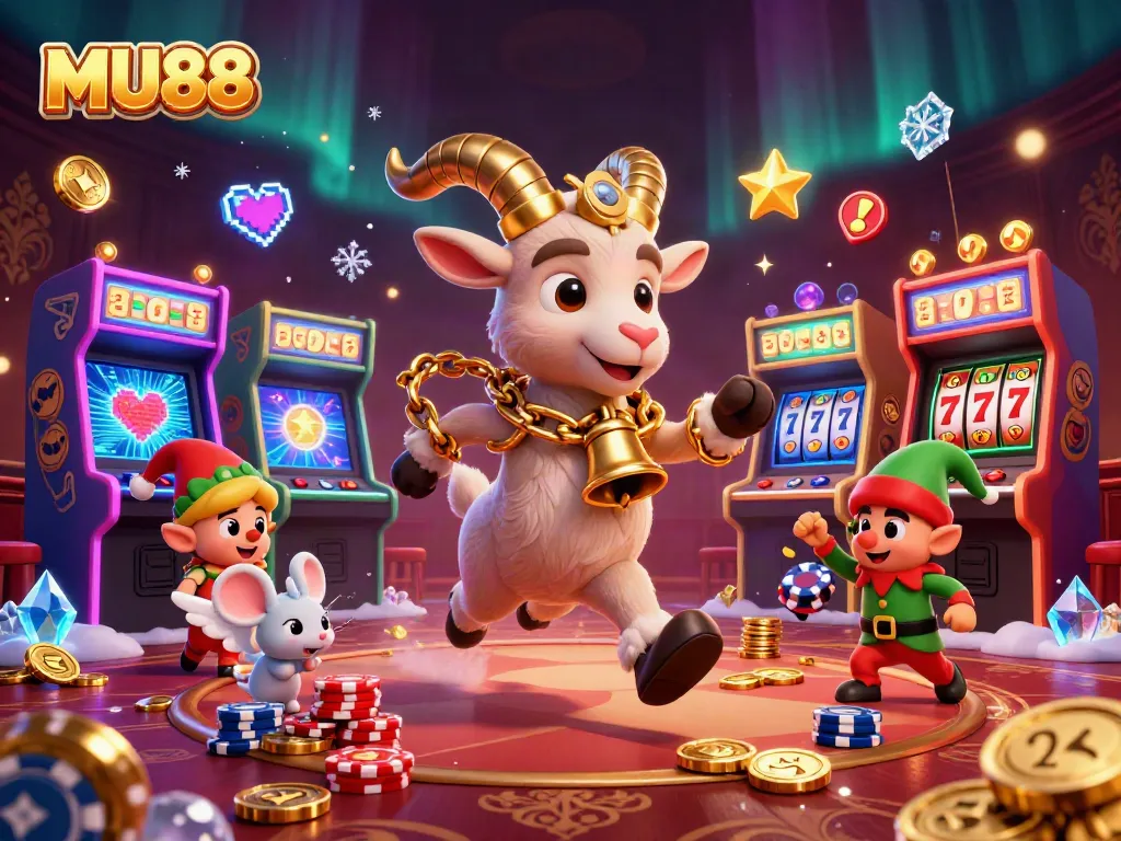 Experience the excitement of MU88 with 3D illustrations of festive gaming adventures