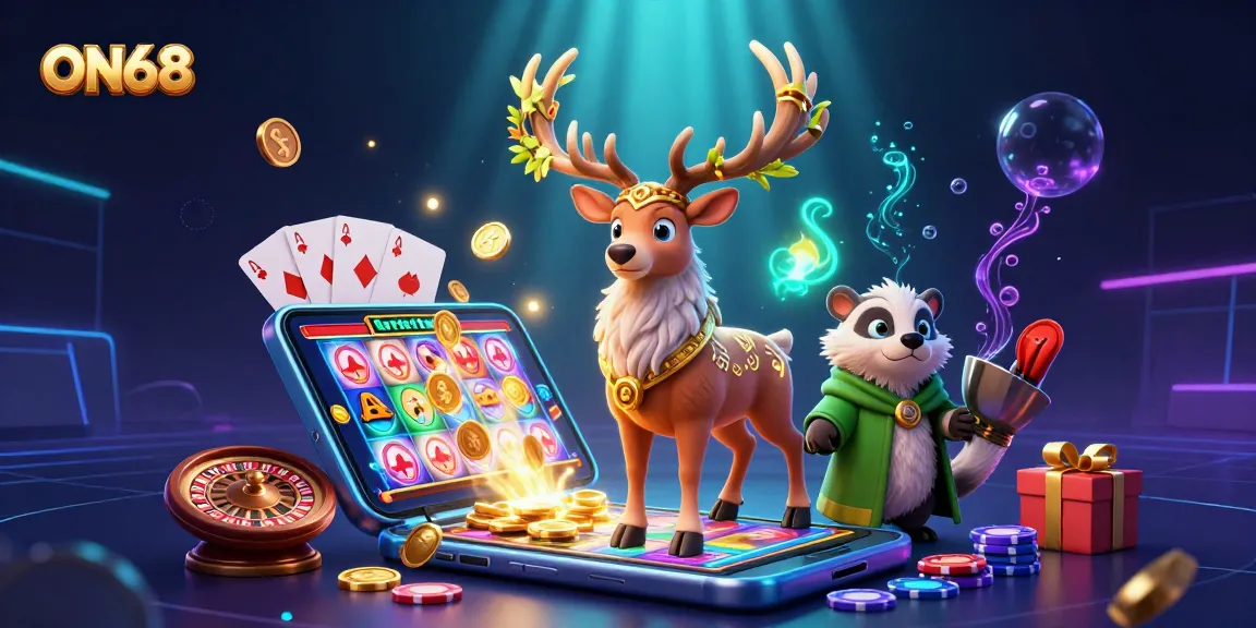 Engage with ON68's thrilling slot games, highlighted by vibrant visuals and exciting elements.