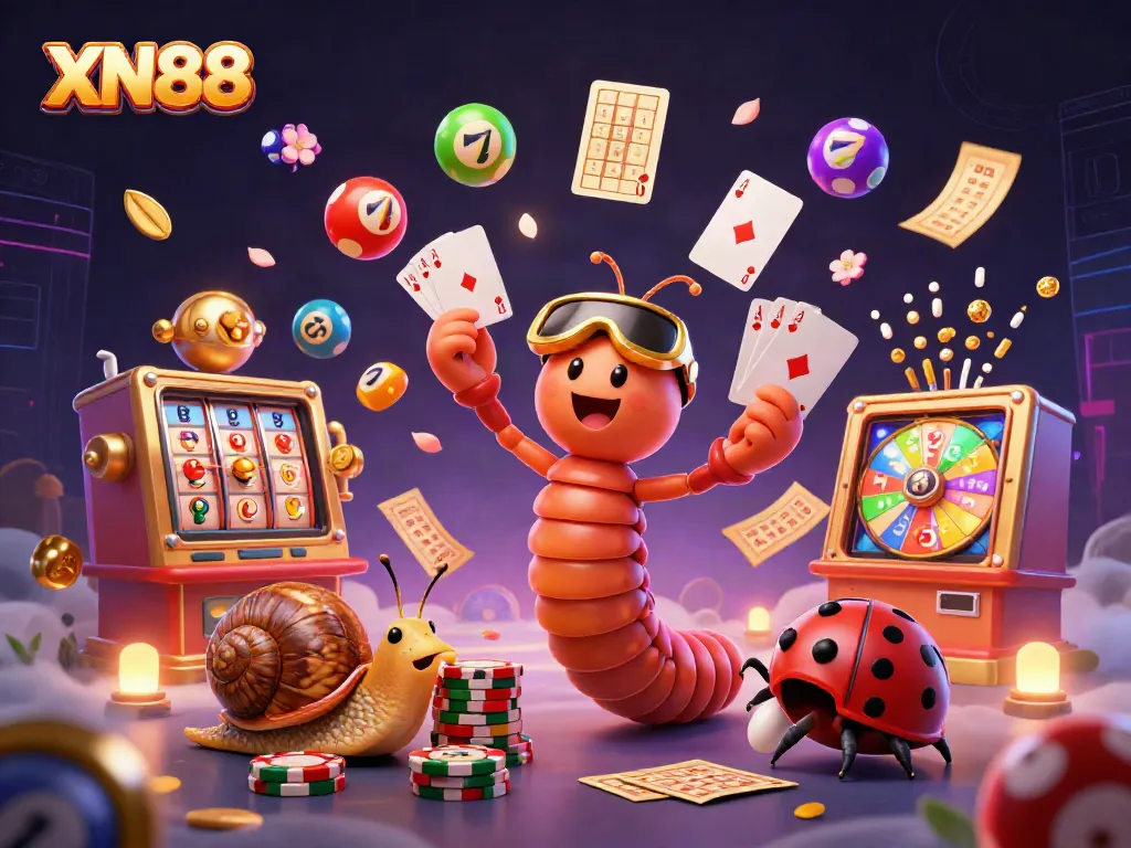 Experience the thrilling world of XN88 with vibrant casino elements and exciting characters.