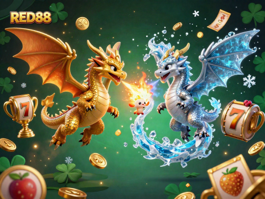 Engage in thrilling gameplay at RED88, featuring dynamic 3D dragons and lively slot elements for ultimate fun.