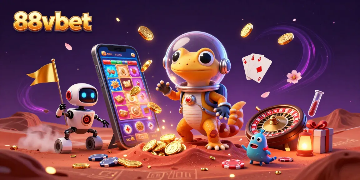 Join the Martian gecko in discovering a golden casino at 88vbet with interactive slot games and rewards.