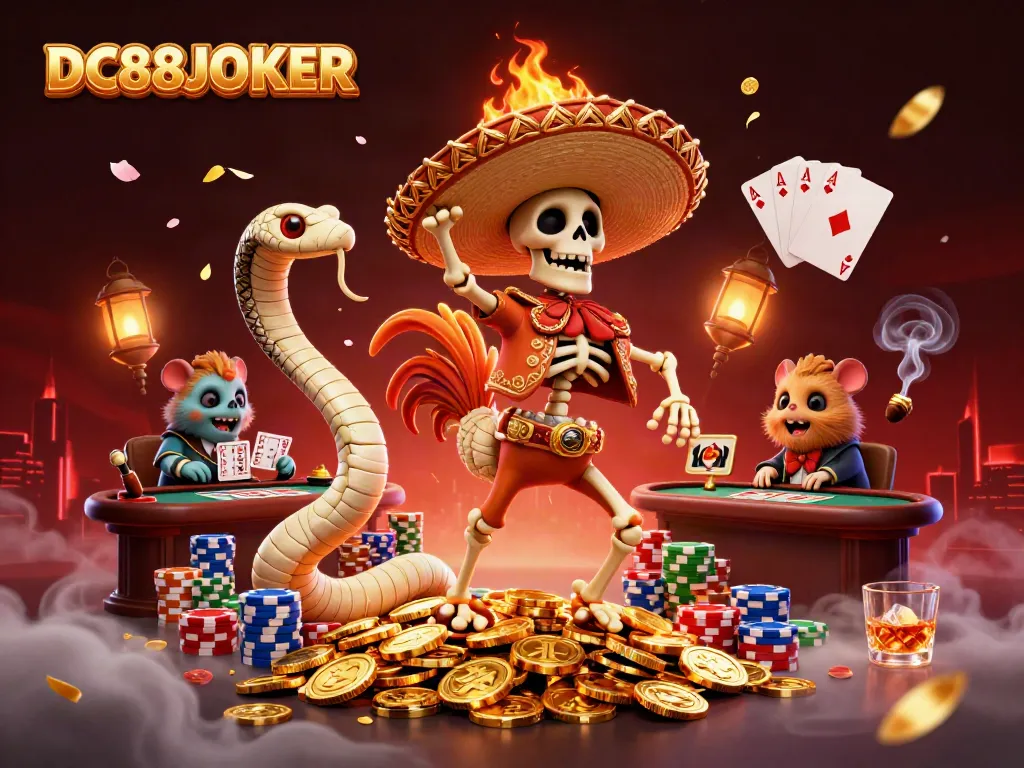 Engage with the excitement of DC88JOKER showcased in a vibrant casino scene.