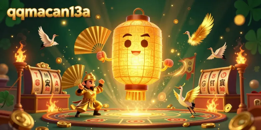 Engage with qqmacan13a's vibrant gaming scene featuring enchanting characters and dynamic casino elements.