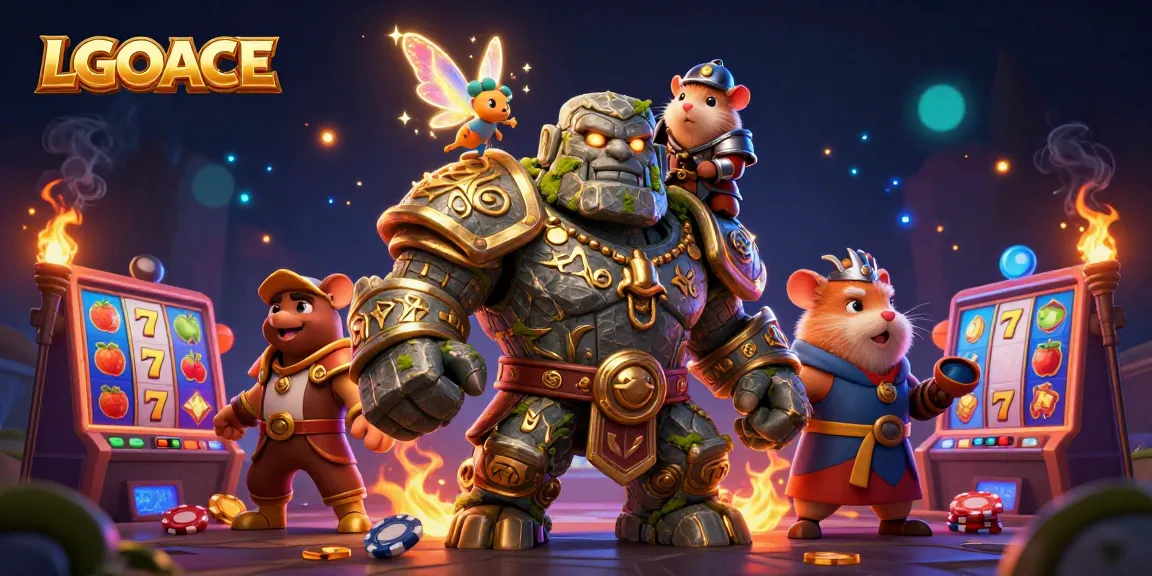 Experience thrilling action with LGOACE in a vibrant casino scene filled with magic and adventure.