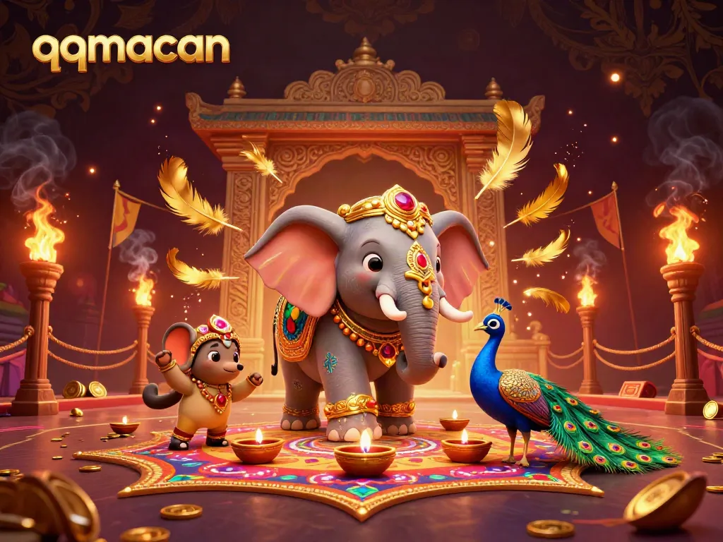 Experience the excitement of qqmacan with dynamic characters and casino elements in a vibrant atmosphere.