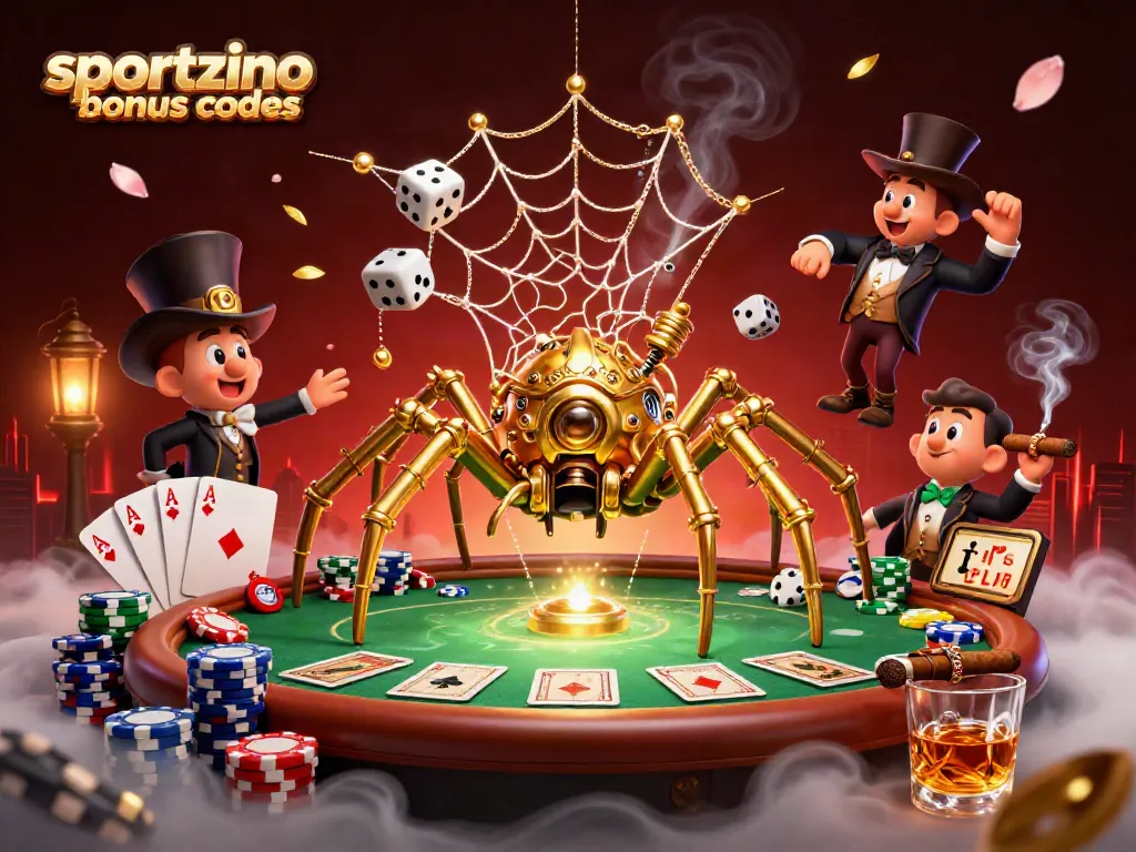 Experience action with Sportzino bonus codes in a vibrant 3D casino scene.